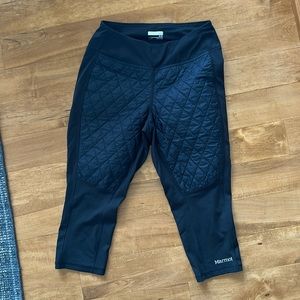 Marmot knicker length pants with insulation on butt and thighs